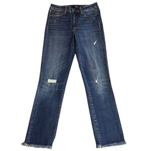 Vervet High Rise Raw Hem Straight Leg Distressed Jeans Size 28 Style VT467